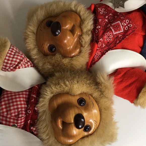 Raikes Other Robert Raikes Cowboy Bears Wood Carved Sheriff Western